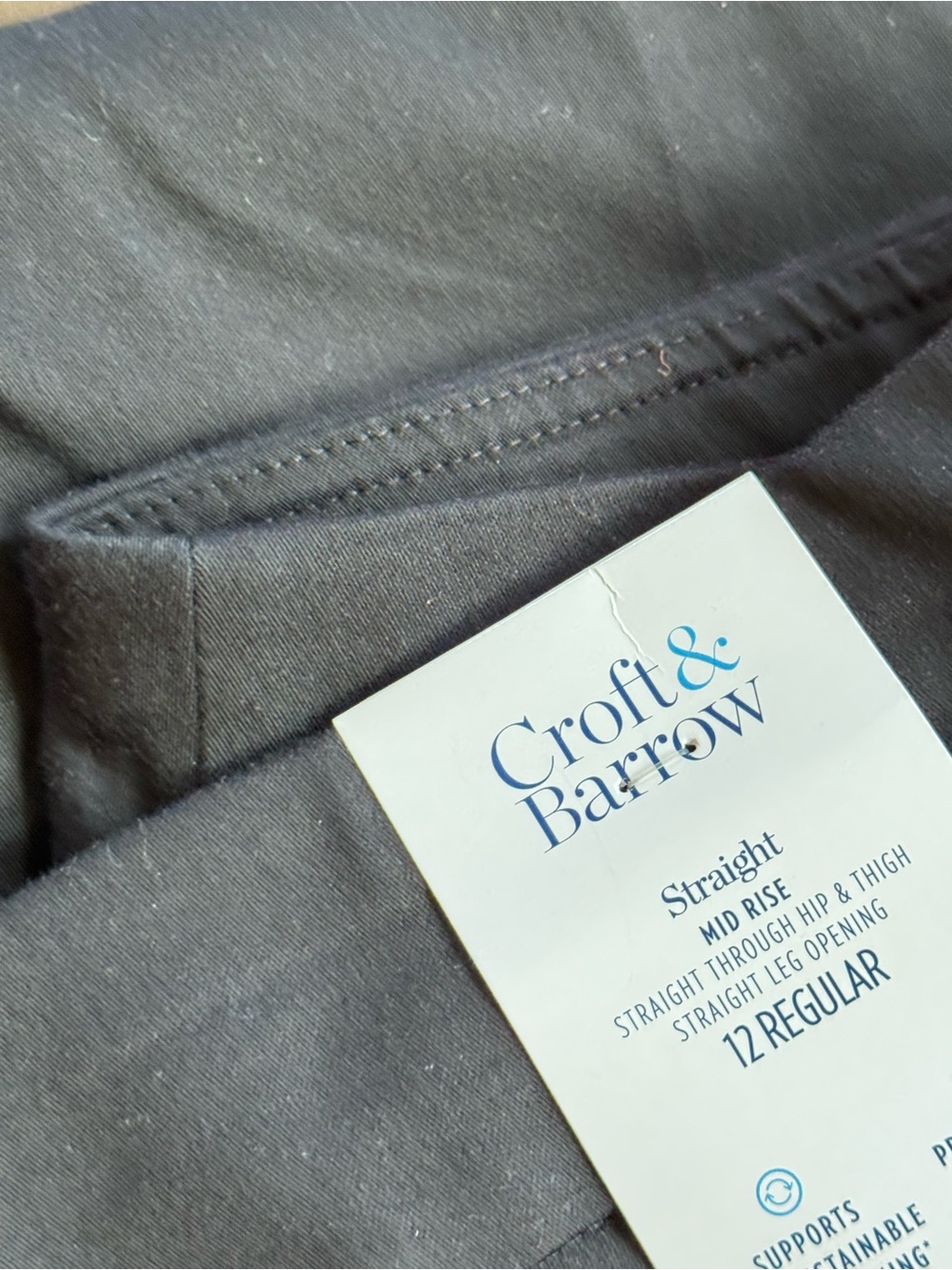 Croft & Barrow Straight Leg Pants- Black, Navy, Teal, Khaki, Red,   BROWN Sold - Picture 9 of 14
